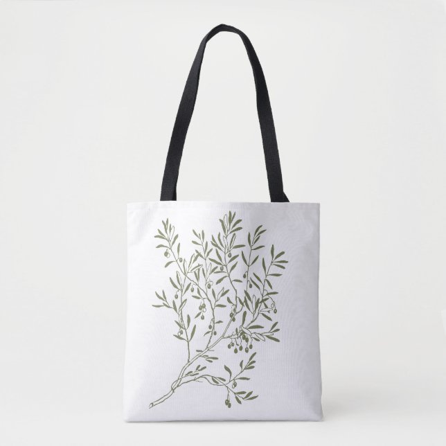 Sac en toile 'Rameau d'olivier botanique' Minimali (Devant)