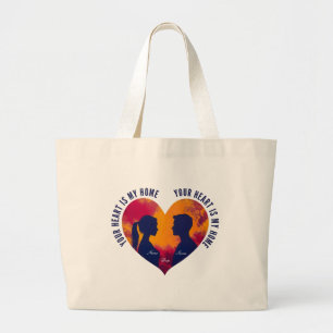 Sac en toile romantique Couple Silhouette Sunset H