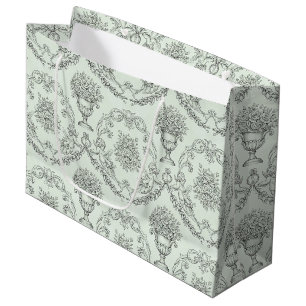 Sac en toile vert menthe avec chérubin baroque et
