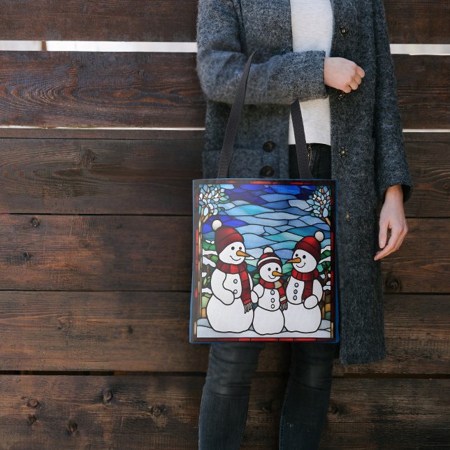 Sac famille de neige Faux vitrail (Créateur téléchargé)