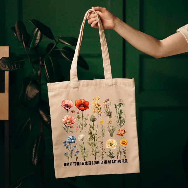 Sac Fleur sauvage personnalisé, cadeau de fête des (wildflowers tote bag, custom bag for mom, custom tote bag, Mother’s Day gift, birthday gift for mom)