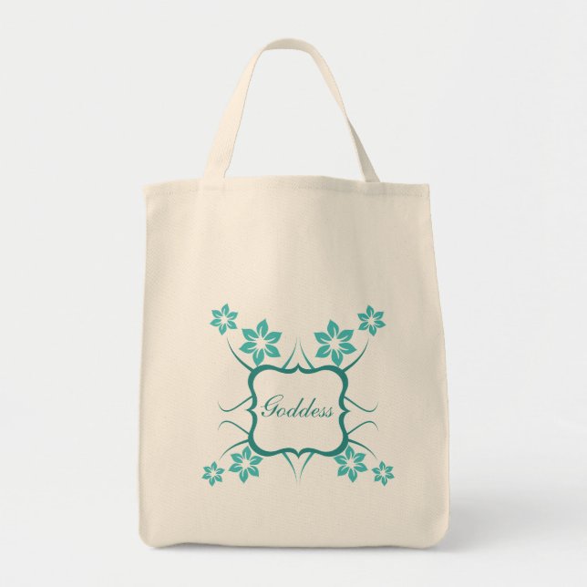 Sac floral déesse, Turquoise (Devant)