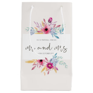 Sac floral élégant de cadeau de M. et de Mme