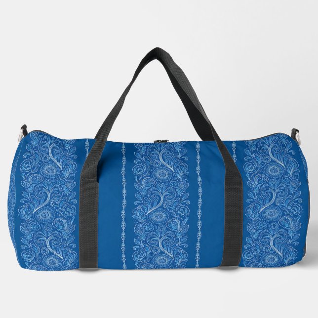 Sac floral élégant en bleu et blanc (Recto)