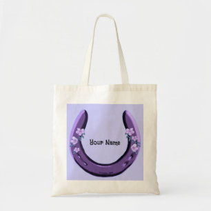 Sac fourre à motif de fer à cheval et fleurs viole
