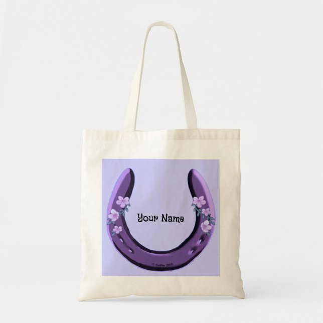 Sac fourre à motif de fer à cheval et fleurs viole (Devant)