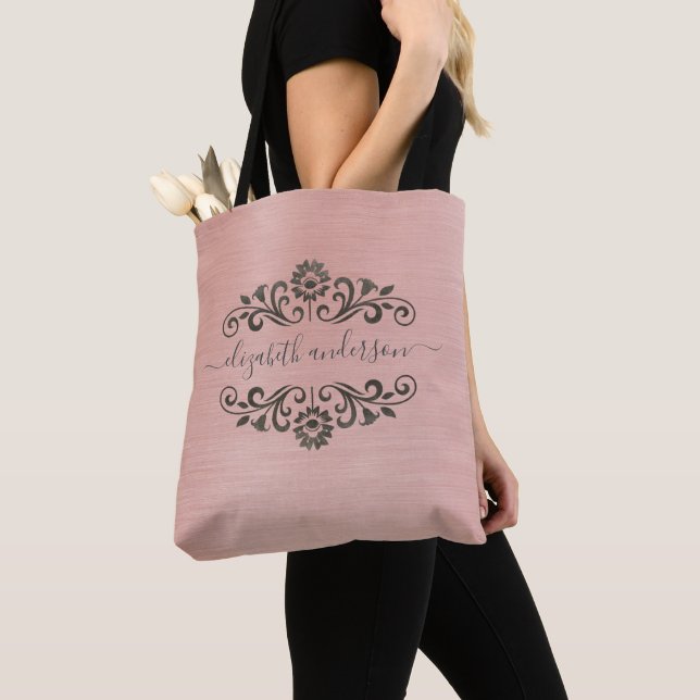 Sac fourre à script avec monogramme rose tendance (De près)