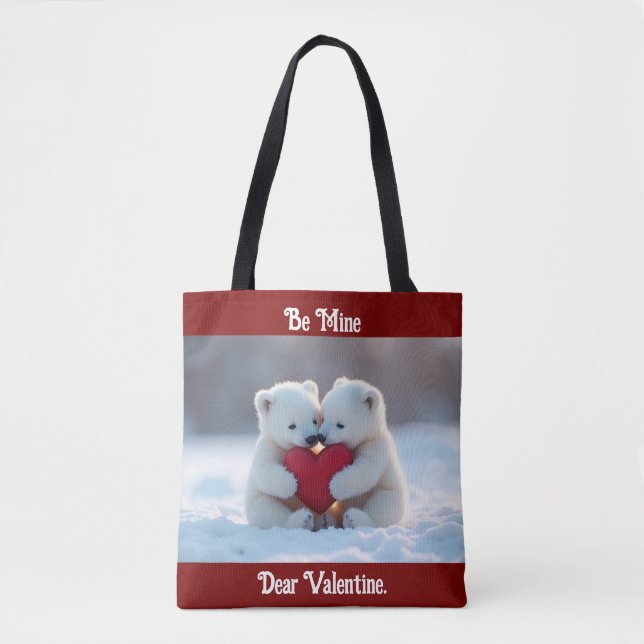 Sac fourre oursons polaires de la Saint-Valentin (Devant)