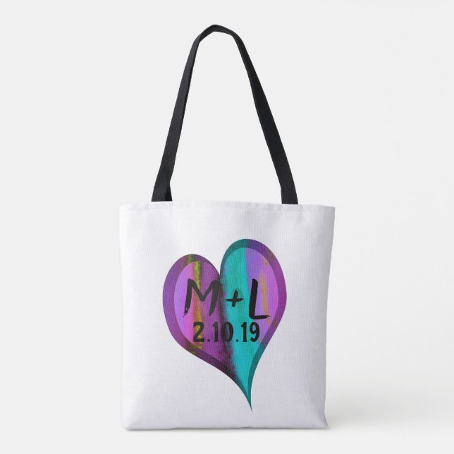 sac fourre personnalisé monogramme cœur (Dos)