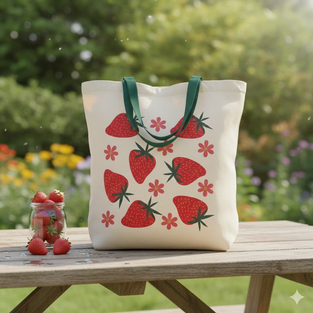Sac fourre Red Green Pink Simple Strawberries (Créateur téléchargé)