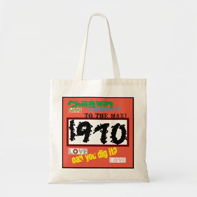 Sac fourre-tout '1970' avec impression personnalis (Devant)