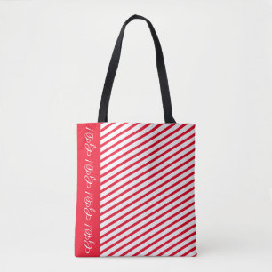 Sac fourre-tout à accent rayé rouge / écriture per