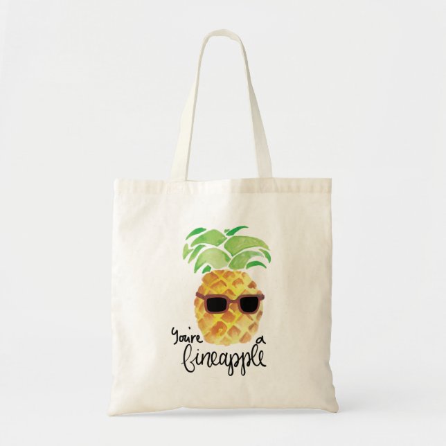 Sac fourre-tout à aquarelle d'ananas (Devant)
