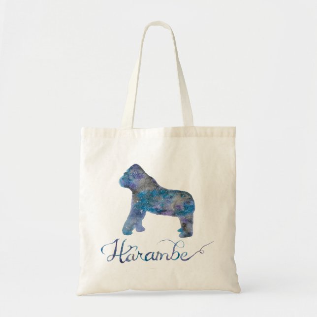 Sac fourre-tout à aquarelle de Harambe (Devant)