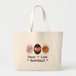 Sac fourre-tout à basket-ball d'amour de paix