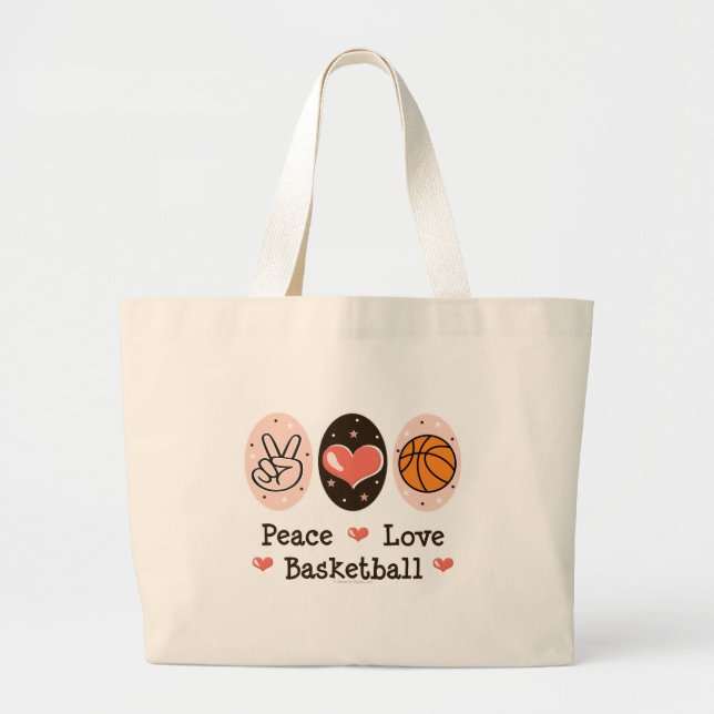 Sac fourre-tout à basket-ball d'amour de paix (Devant)
