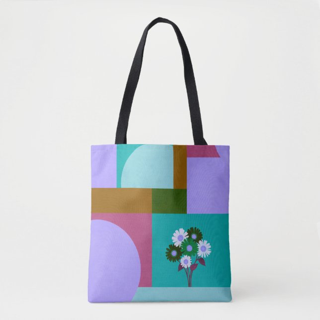 Sac fourre-tout à bloc de couleur floral abstrait  (Devant)