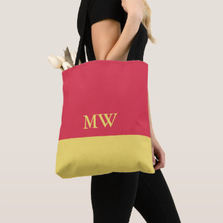 Sac fourre-tout à blocs de couleur monogramme rose