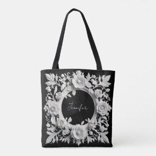 sac fourre-tout à cadre de fleurs en papier person