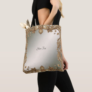 Sac fourre-tout à cadre orné doré