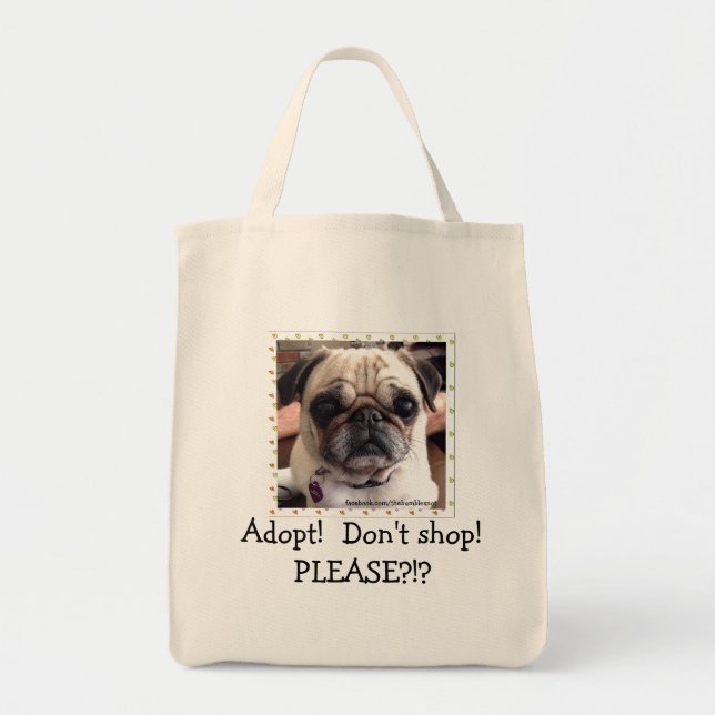 Sac fourre-tout à carlin d'Itsy : Adoptez ! Ne (Devant)