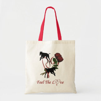Sac fourre-tout à chien de coeur d'amour de roses