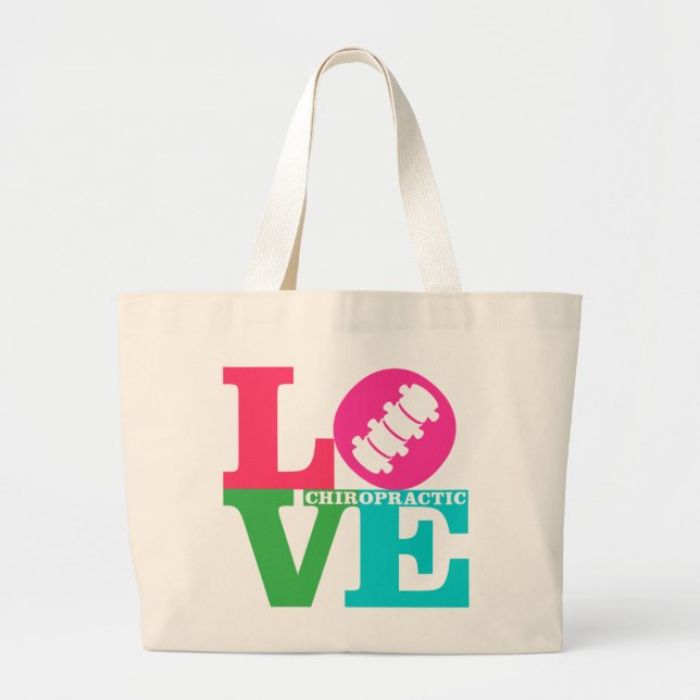 Sac fourre-tout à chiropractie d'AMOUR {couleurs} (Devant)