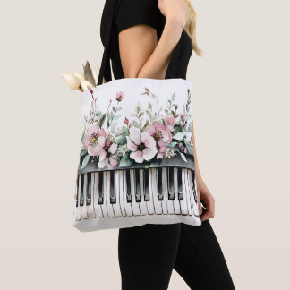 Sac fourre-tout à clés de piano Bouquet floral 3