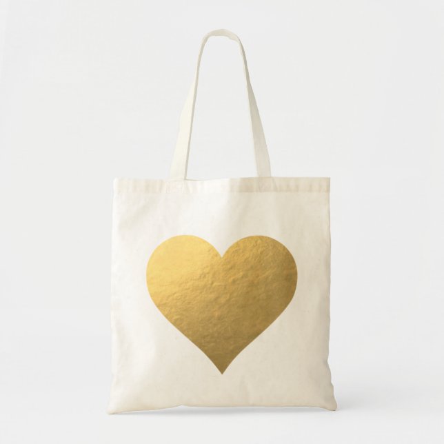 Sac fourre-tout à coeur de feuille d'or (Devant)