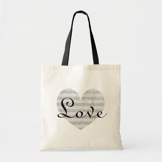 Sac fourre-tout à cœur et rayure avec monogramme p (Devant)
