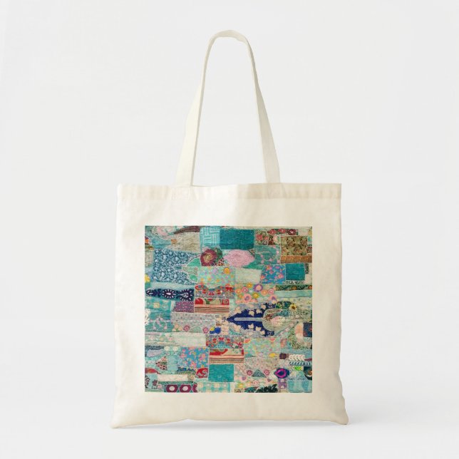 Sac fourre-tout à conception de tapisserie d'Aqua (Devant)