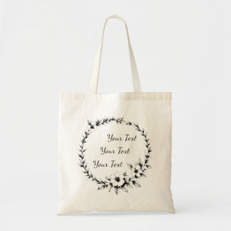 Sac fourre-tout à couronne florale personnalisée