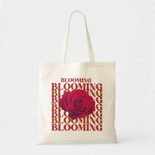 Sac fourre-tout à déclaration Rose en fleurs (Devant)