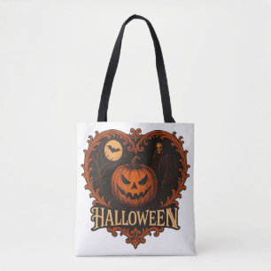 Sac fourre-tout à épaule avec impression Halloween