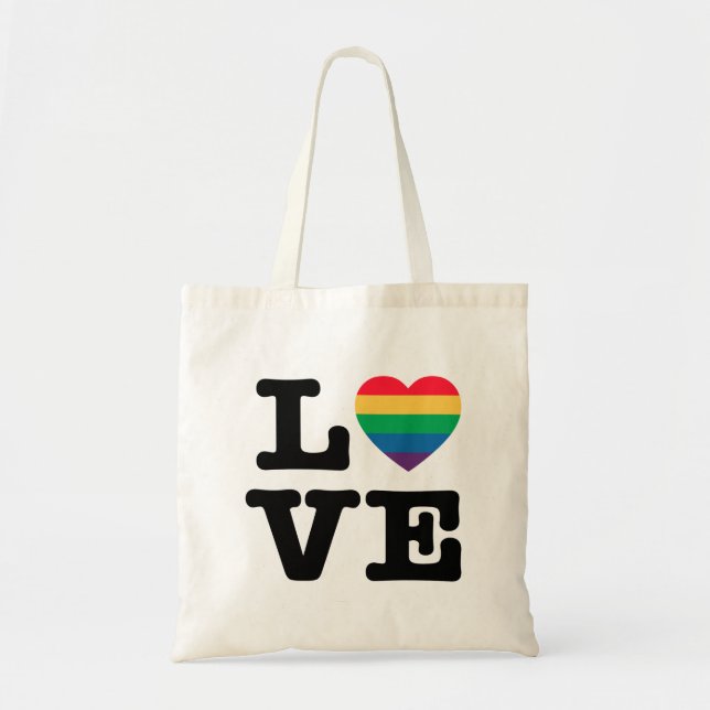 Sac fourre-tout à fierté de coeur d'amour (Devant)
