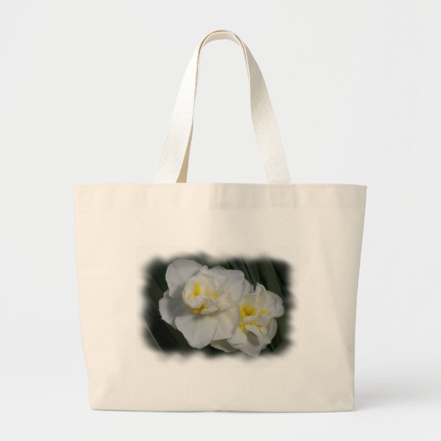 Sac fourre-tout à fleurs blanches (Devant)