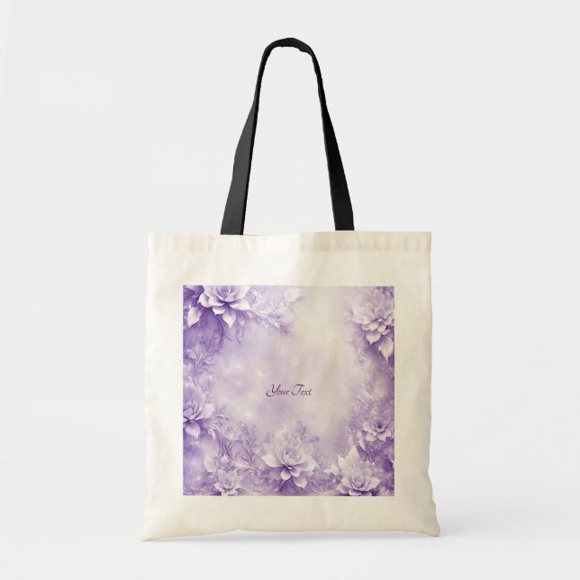 Sac fourre-tout à fleurs blanches violettes (Devant)