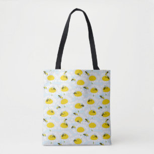 Sac fourre-tout à fleurs d'abeilles - Arrière -