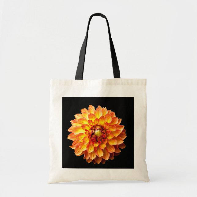 Sac fourre-tout à fleurs de Dahlia. (Devant)