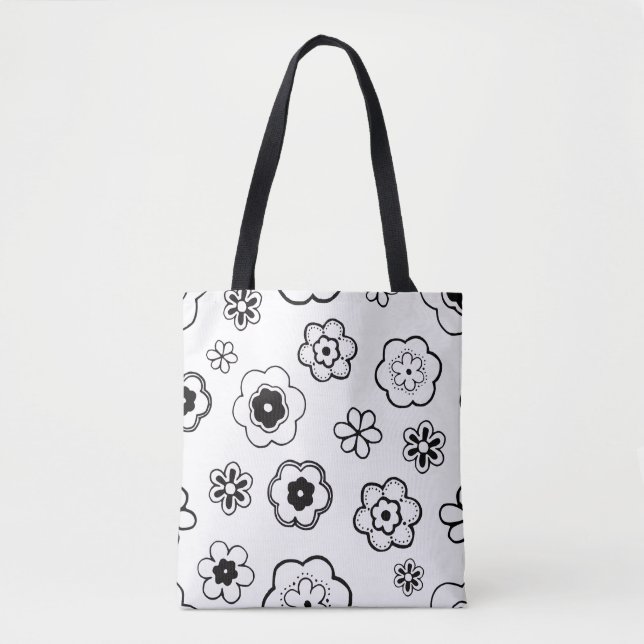 sac fourre-tout à fleurs de dessin animé (Devant)