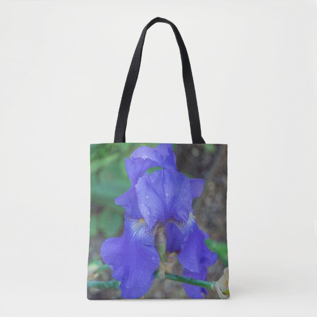 Sac fourre-tout à fleurs d'iris bleu (Devant)