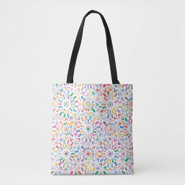 sac fourre-tout à fleurs mandala (Devant)