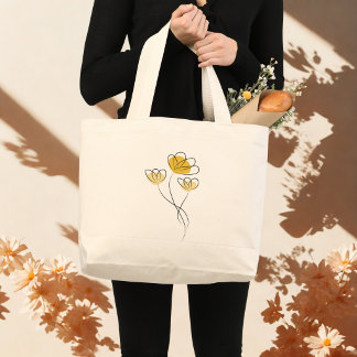 Sac fourre-tout à fleurs minimaliste simple