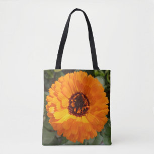 Sac fourre-tout à fleurs orange