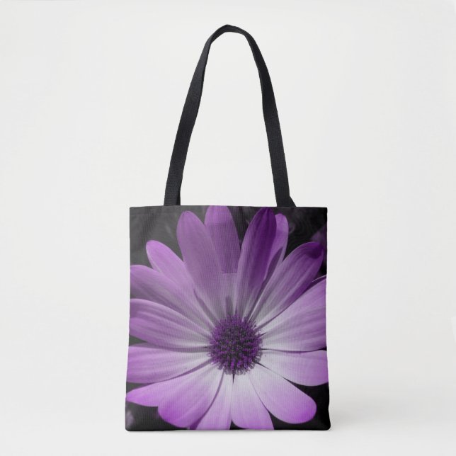 Sac fourre-tout à fleurs pourpre (Devant)
