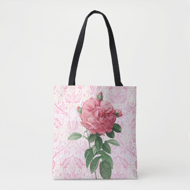 Sac fourre-tout à fleurs rose vintage (Devant)