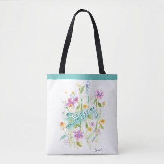 Sac fourre-tout à fleurs, sac en toile