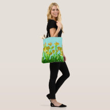 Sac fourre-tout à fleurs vert et or à épaule