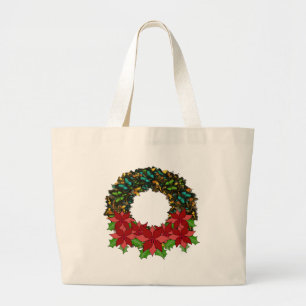 Sac fourre-tout à guirlande de poinsettia de