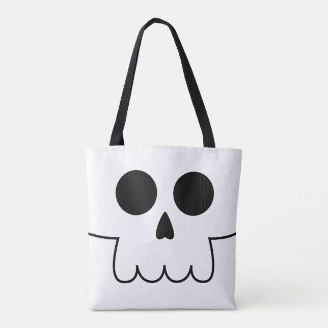 Sac fourre-tout à Halloween de visage de crâne (Dos)